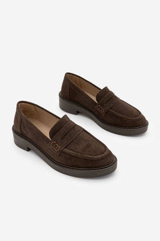 Kadın Loafer Günlük Ayakkabı Fonle - Kahve Süet