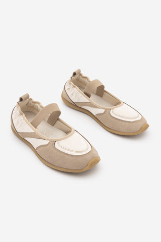 Kadın Sneaker Bantlı Günlük Spor Babet Sneaker Ronda - Bej Süet