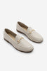 Kadın Hakiki Deri Zincirli Loafer Ayakkabı Tanle - Bej