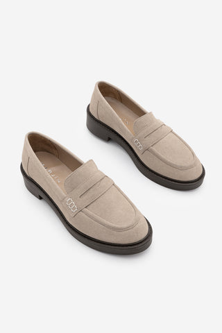 Kadın Loafer Günlük Ayakkabı Fonle - Bej Süet