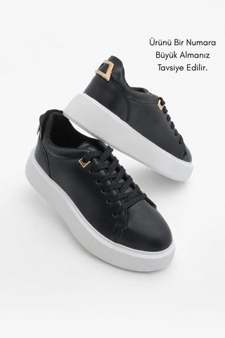Kadın Sneaker Kalın Taban Spor Ayakkabı Rofke - Siyah
