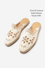 Kadın Nakışlı Jüt Espadril Terlik Talune - Ekru Keten