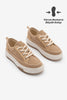 Kadın Sneaker Kalın Taban Spor Ayakkabı Hesna - Camel Keten