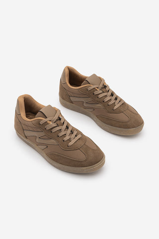 Kadın Sneaker Bağcıklı Süet Spor Ayakkabı Starse - Taba