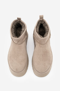 Kadın  İçi Kürklü Bot Tefis - Vizon Süet