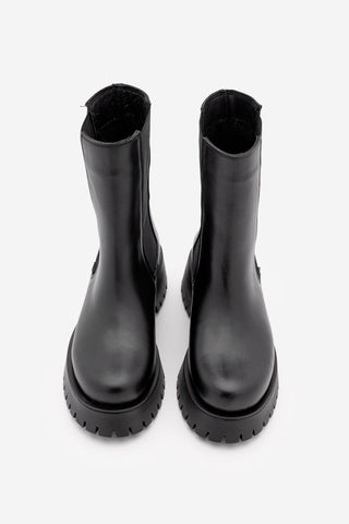 Kadın Hakiki Deri  Günlük Bot Bukre - Siyah