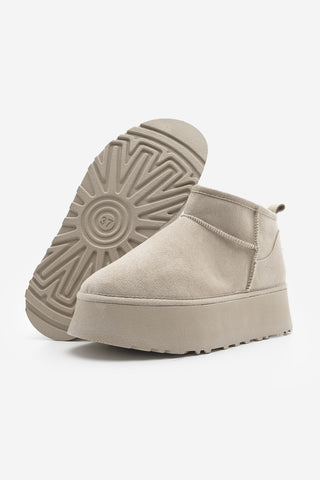 Kadın  İçi Kürklü Bot Tefis - Bej Süet