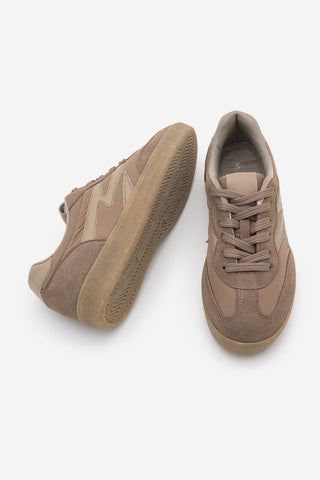 Kadın Sneaker Bağcıklı Süet Spor Ayakkabı Starse - Vizon