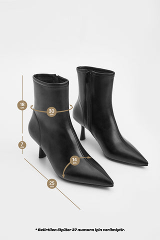 Kadın Topuklu Bot Tepon - Siyah