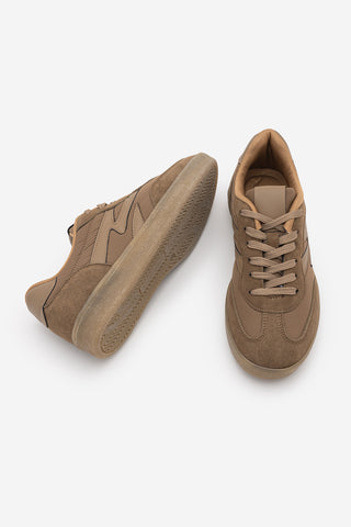 Kadın Sneaker Bağcıklı Süet Spor Ayakkabı Starse - Taba