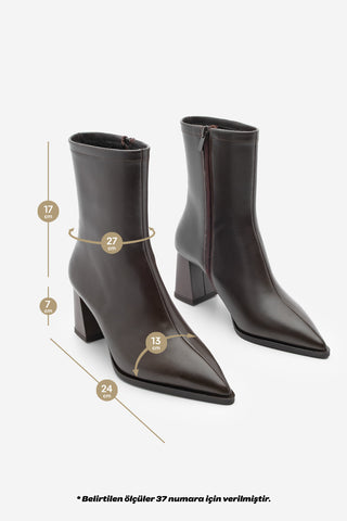 Kadın Topuklu Bot Simva - Kahve