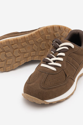 Kadın Günlük Sneaker Spor Ayakkabı Asune - Açık Kahve Süet