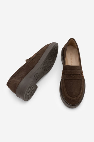Kadın Loafer Günlük Ayakkabı Fonle - Kahve Süet