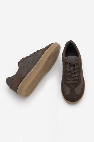 Kadın Sneaker Bağcıklı Süet Spor Ayakkabı Starse - Kahve