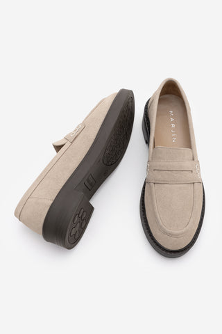Kadın Loafer Günlük Ayakkabı Fonle - Bej Süet
