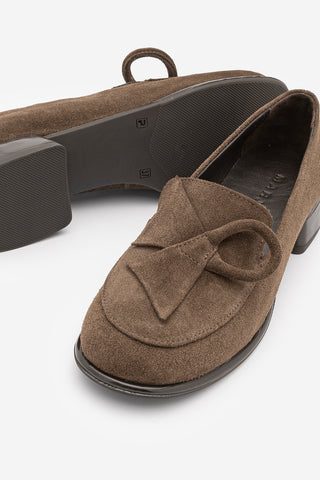 Kadın Hakiki Deri Loafer Günlük Ayakkabı Sanero - Kahve Süet