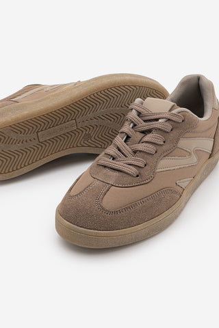 Kadın Sneaker Bağcıklı Süet Spor Ayakkabı Starse - Vizon