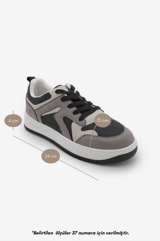 Kadın Sneaker  Spor Ayakkabı Aryan - Füme Süet