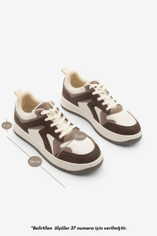 Kadın Sneaker Süet Spor Ayakkabı Aryan - Kahve