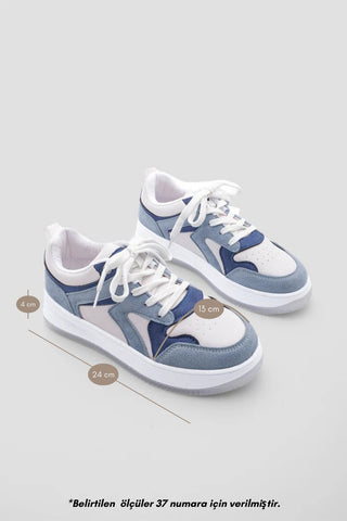 Kadın Sneaker Süet Spor Ayakkabı Aryan - Mavi