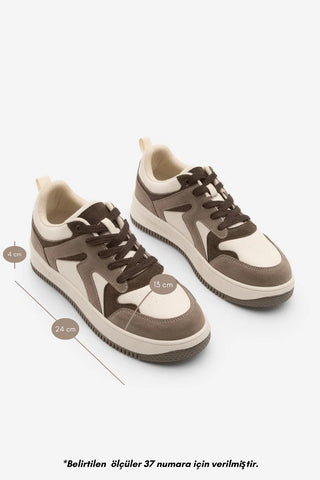 Kadın Sneaker Süet Spor Ayakkabı Aryan - Vizon
