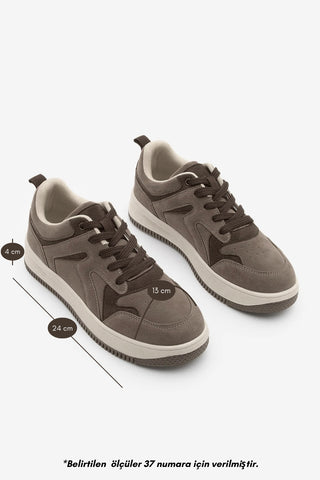 Kadın Sneaker  Spor Ayakkabı Aryan - Vizon Süet