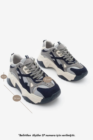 Kadın Sneaker Süet Spor Ayakkabı Edisa - Lacivert