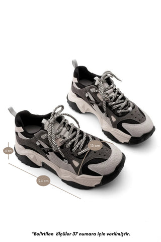 Kadın Sneaker Süet Spor Ayakkabı Edisa - Siyah