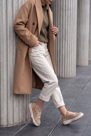 Kadın Sneaker  Spor Ayakkabı Hesna - Camel Keten