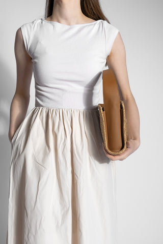 Kadın El Örgüsü Fermuarlı Clutch & Portföy El Çantası Yonti - Taba Hasır