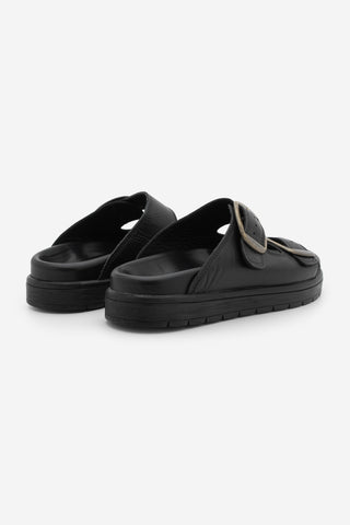 Kadın Hakiki Deri Günlük Terlik Rontes - Siyah