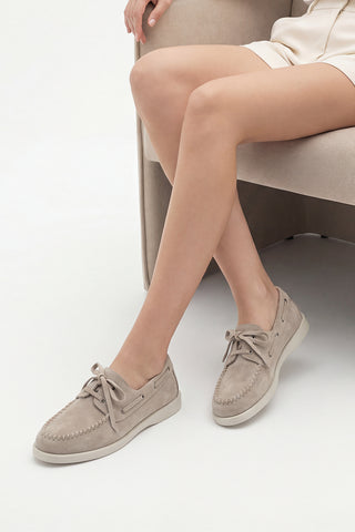 Kadın Hakiki Deri Loafer Günlük Ayakkabı Mistor - Bej Süet