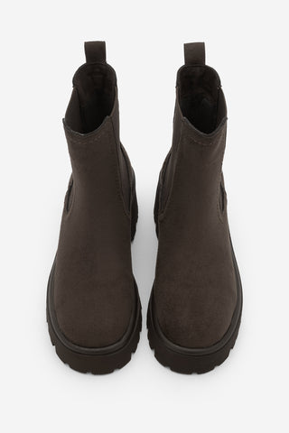 Kadın Kalın Topuklu Günlük Bot Fenros - Kahve Süet