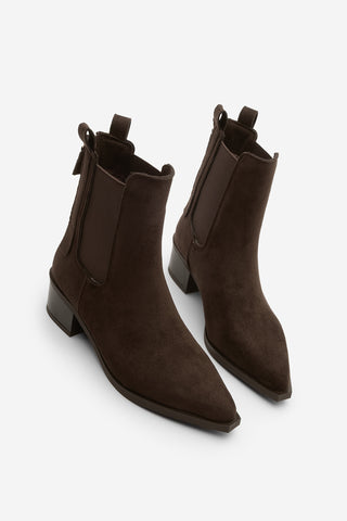 Kadın Sivri Burun Western Bot Mirona - Kahve Süet