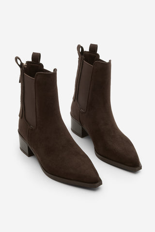 Kadın Sivri Burun Western Bot Mirona - Kahve Süet