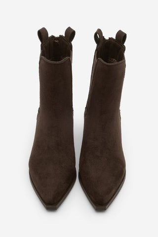 Kadın Sivri Burun Western Bot Mirona - Kahve Süet