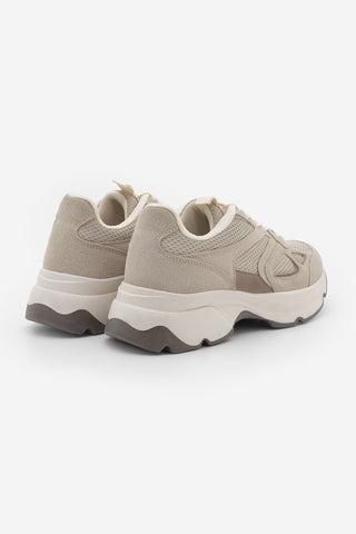 Kadın Sneaker Kalın Taban Spor Ayakkabı Volina - Bej Süet