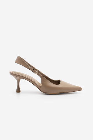 Kadın Stiletto Sivri Burun Klasik Topuklu Ayakkabı Riyona - Vizon