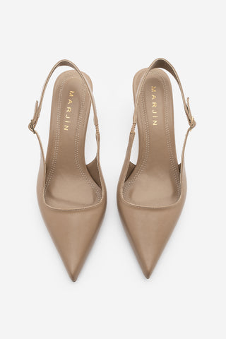 Kadın Stiletto Sivri Burun Klasik Topuklu Ayakkabı Riyona - Vizon