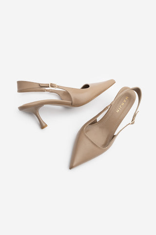 Kadın Stiletto Sivri Burun Klasik Topuklu Ayakkabı Riyona - Vizon