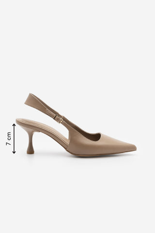 Kadın Stiletto Sivri Burun Klasik Topuklu Ayakkabı Riyona - Vizon