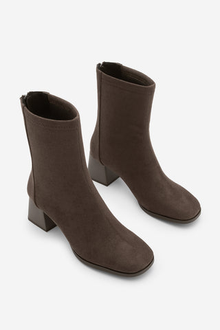 Kadın Topuklu Bot Nayis - Kahve Süet