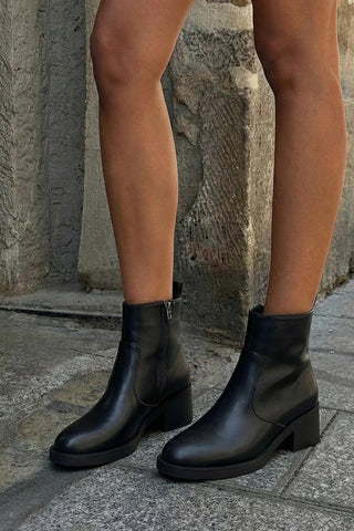Kadın Topuklu Günlük Bot Gontre - Siyah
