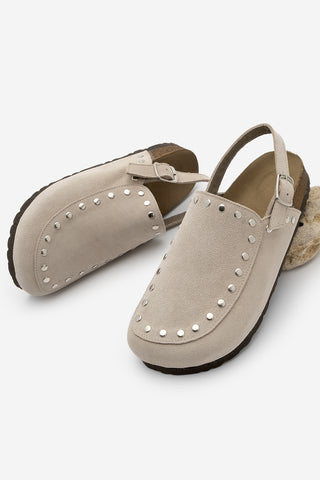 Kadın Hakiki Deri Eva Taban Sabo Günlük Sandalet Bolve - Bej