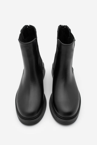 Kadın Hakiki Deri Günlük Bot Kater - Siyah