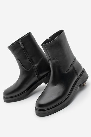 Kadın Hakiki Deri Günlük Bot Zervas - Siyah