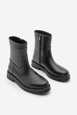 Kadın Hakiki Deri Günlük Bot Zervas - Siyah