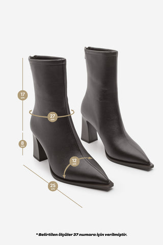 Kadın Topuklu Bot Kikas - Kahve