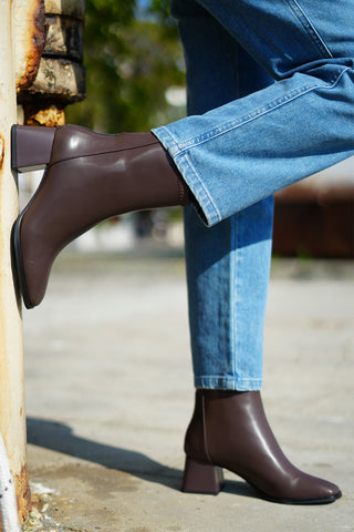 Kadın Topuklu Bot Nayis - Kahve