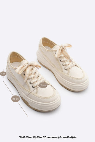 Kadın Sneaker  Spor Ayakkabı Kotnel - Ekru